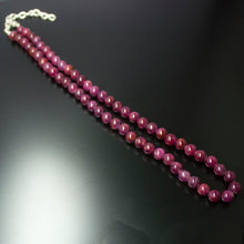 Load image into Gallery viewer, Natural Dyed Red Ruby Smooth Round Ball Necklace 7mm 16inches - Jalvi &amp; Co.