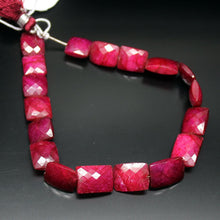 Load image into Gallery viewer, Natural Dyed Ruby Checker Cut Rectangular Loose Gemstone Beads 4&quot; 10mm 14mm - Jalvi &amp; Co.