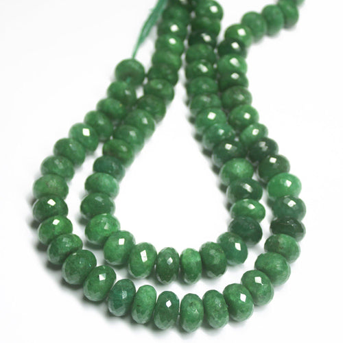 Natural Earth Mined Green Emerald Faceted Rondelle Gemstone Loose Beads 12