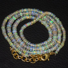 Load image into Gallery viewer, Natural Ethiopian Welo Opal Gold Vermeil Smooth Rondelle Necklace 2mm 5mm 21&quot; - Jalvi &amp; Co.