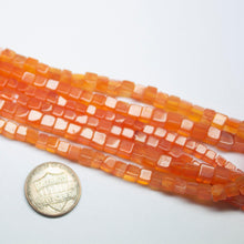 Load image into Gallery viewer, Natural Fanta Orange Carnelian Square Smooth Cube Box Spacer Beads 4mm 5mm 16&quot; - Jalvi &amp; Co.