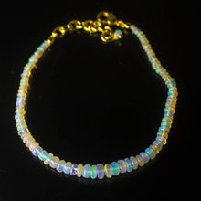 Load image into Gallery viewer, Natural Fire Ethiopian Opal Smooth Rondelle Bracelet 2.5mm 5mm 7inches - Jalvi &amp; Co.