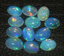 Load image into Gallery viewer, Natural Fire Multi Color Calibrated Oval Ethiopian Welo Fire Opal Cabochon - Jalvi &amp; Co.