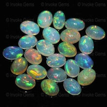 Load image into Gallery viewer, Natural Fire Multi Color Calibrated Oval Ethiopian Welo Fire Opal Cabochon - Jalvi &amp; Co.