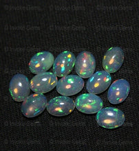 Load image into Gallery viewer, Natural Fire Multi Color Calibrated Oval Ethiopian Welo Fire Opal Cabochon - Jalvi &amp; Co.