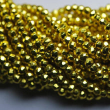 Load image into Gallery viewer, Natural Gold Pyrite Faceted Rondelle Beads 3.5mm 13inches - Jalvi &amp; Co.