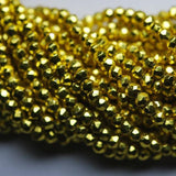Natural Gold Pyrite Faceted Rondelle Beads 3.5mm 13inches