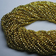 Load image into Gallery viewer, Natural Gold Pyrite Faceted Rondelle Beads 3.5mm 13inches - Jalvi &amp; Co.