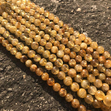 Load image into Gallery viewer, Natural Gold Rutile Quartz Smooth Round Ball Loose Gemstone Beads Strand 15&quot; 8mm - Jalvi &amp; Co.