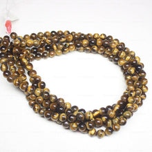 Load image into Gallery viewer, Natural Gold Tigers Eye Smooth Ball Round Loose Gemstone Beads Strand 15&quot; 8mm - Jalvi &amp; Co.