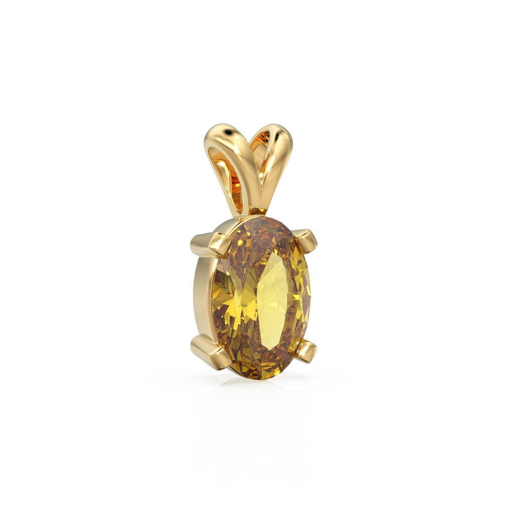 Natural Golden Citrine Charm, 18k Solid Gold Charm, Handmade Gold Charm, Yellow Citrine Gemstone Pendant Necklace, November Birthstone Charm - Jalvi & Co.