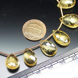 Natural Golden Citrine Faceted Pear Drop Beads 7mm 15mm 8inches