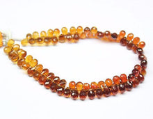 Load image into Gallery viewer, Natural Golden Citrine Faceted Tear Drops Loose Briolette Beads 8&quot; 6mm 7mm - Jalvi &amp; Co.