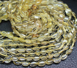 Natural Golden Rutile Smooth Oval Nugget Spacer Loose Beads Strand 7mm 8mm 14