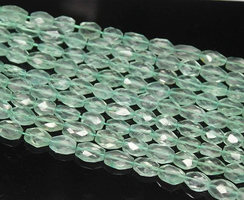 Natural Green Amethyst Faceted Cut Oval Loose Gemstone Beads Strand 13" 6mm 8mm - Jalvi & Co.