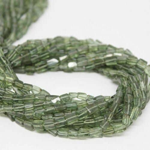 Natural Green Apatite Smooth Rectangle Gemstone Loose Beads Strand 13" 4mm 6mm - Jalvi & Co.