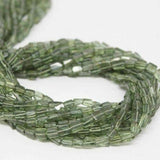 Natural Green Apatite Smooth Rectangle Gemstone Loose Beads Strand 13