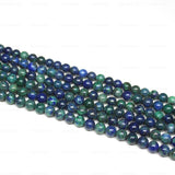 Natural Green Azurite Smooth Ball Round Gemstone Loose Beads Strand 7mm 15