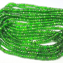 Load image into Gallery viewer, Natural Green Chrome Diopside Faceted Rondelle Loose Gemstone Beads 8&quot; 3mm 4mm - Jalvi &amp; Co.