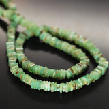 Natural Green Chrome Smooth Heishi Square Beads 4mm 4.5mm 16inches