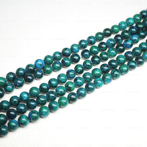 Natural Green Chrysocolla Smooth Ball Round Loose Gemstone Spacer Beads 8mm 15