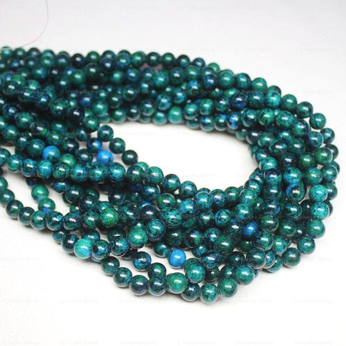 Natural Green Chrysocolla Smooth Ball Round Loose Gemstone Spacer Beads 8mm 15