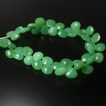 Load image into Gallery viewer, Natural Green Chrysoprase Faceted Heart Drop Beads 8mm 10mm 8inches - Jalvi &amp; Co.