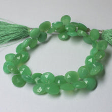 Load image into Gallery viewer, Natural Green Chrysoprase Faceted Heart Drop Beads 8mm 10mm 8inches - Jalvi &amp; Co.