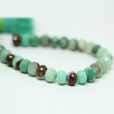 Natural Green Chrysoprase Faceted Rondelle Beads 11.5mm 12mm 8inches