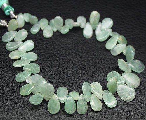 Natural Green Chrysoprase Smooth Pear Drop Gemstone Beads Strand 8