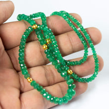 Load image into Gallery viewer, Natural Green Emerald 18K Solid Yellow Gold Clasp Designer Necklace 20&quot; - Jalvi &amp; Co.