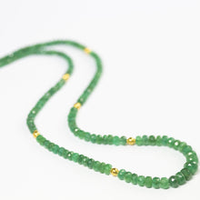 Load image into Gallery viewer, Natural Green Emerald 18K Solid Yellow Gold Clasp Designer Necklace 20&quot; - Jalvi &amp; Co.