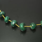 Natural Green Emerald Faceted Rondelle Beads 12mm 15mm 7pc EMR3169
