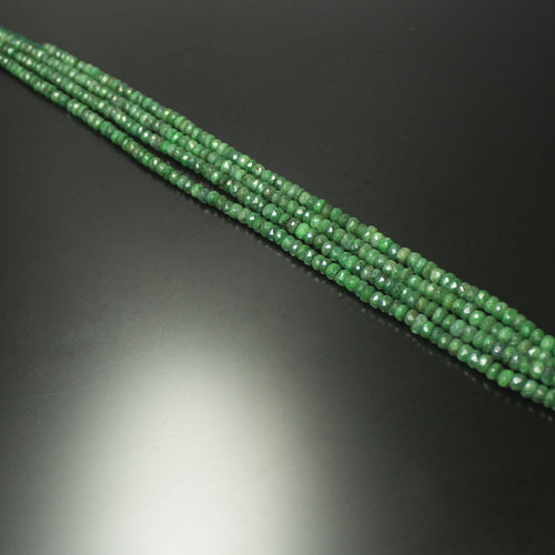 Natural Green Emerald Faceted Rondelle Beads 3.5mm 5mm 17inches - Jalvi & Co.