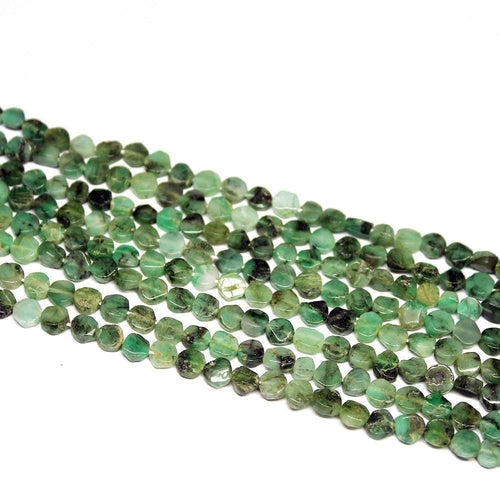 Natural Green Emerald Smooth Coin Gemstone Loose Spacer Beads 13