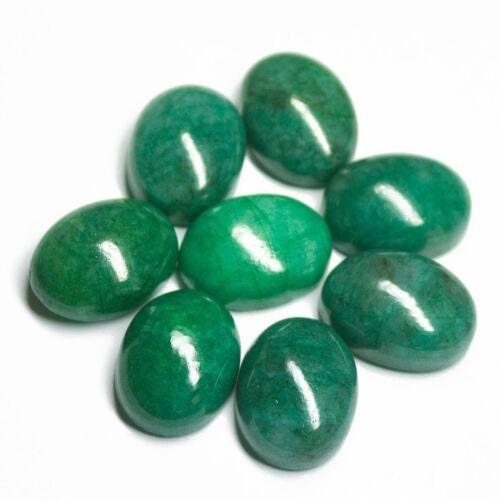 Natural Green Emerald Smooth Oval Cabochon Gemstone Matching pair 20mm x 15mm - Jalvi & Co.