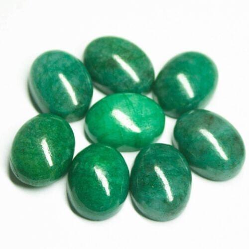 Natural Green Emerald Smooth Oval Cabochon Gemstone Matching pair 20mm x 15mm - Jalvi & Co.