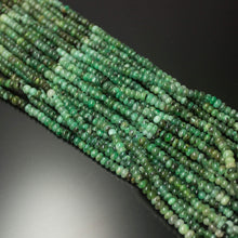 Load image into Gallery viewer, Natural Green Emerald Smooth Rondelle Beads 4mm 13inches - Jalvi &amp; Co.