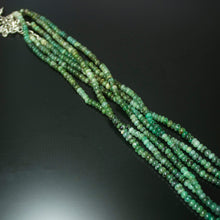 Load image into Gallery viewer, Natural Green Emerald Smooth Rondelle Necklace 3mm 4mm 18inches - Jalvi &amp; Co.