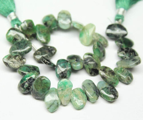 Natural Green Emerald Smooth Tumble Nugget Loose Gemstone Beads 8
