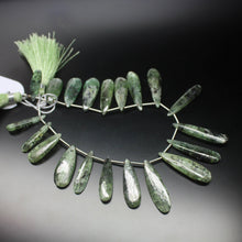 Load image into Gallery viewer, Natural Green Kyanite Smooth Pear Drop Loose Gemstone Beads 4&quot; 22mm 32mm - Jalvi &amp; Co.