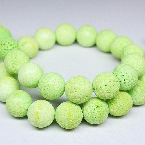 Natural Green Lava Rock Smooth Round Ball Spacer Gemstone Loose Beads 14mm 17