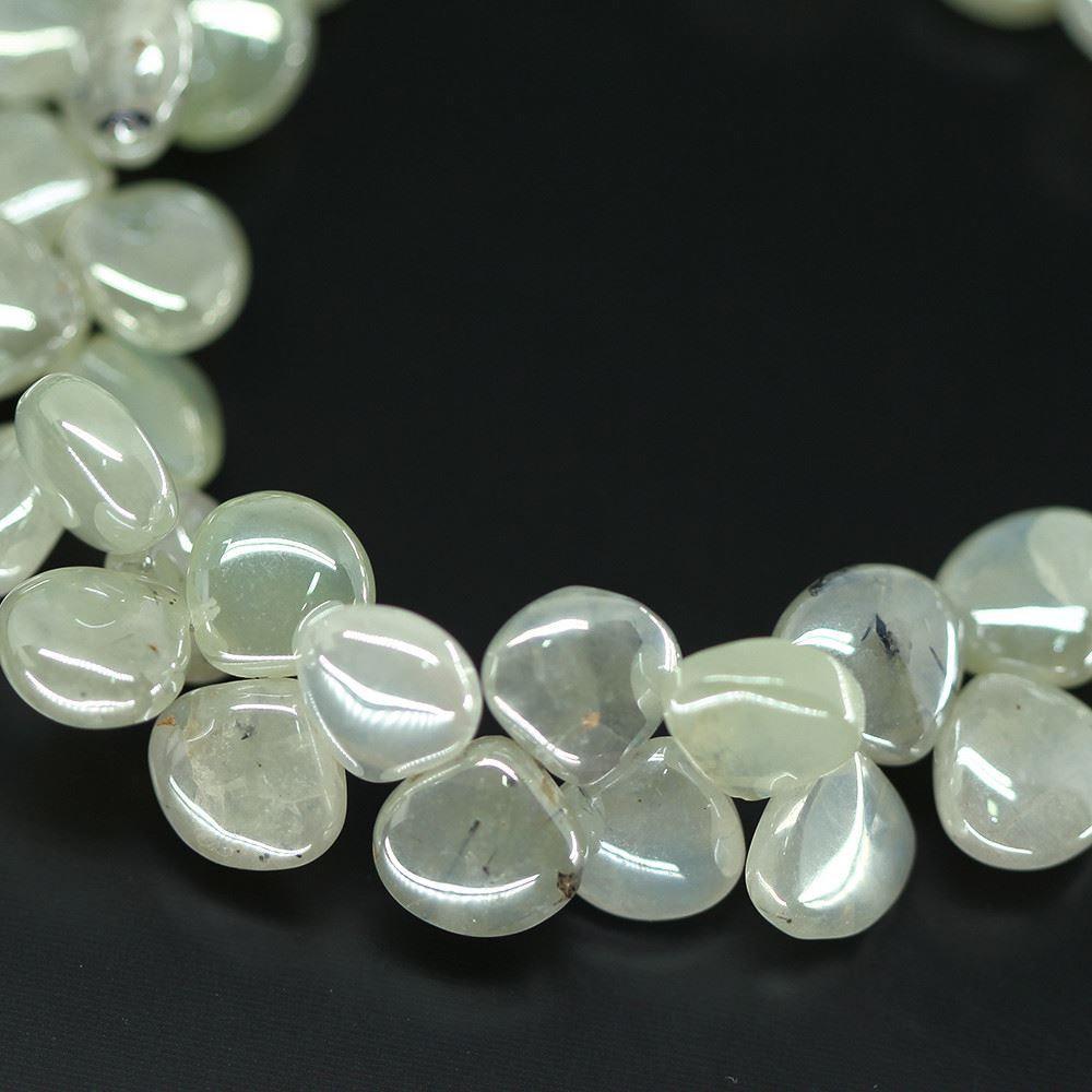 Natural Green Mystic Prehnite Smooth Heart Drop Gemstone Loose Beads 4" 8mm 9mm - Jalvi & Co.