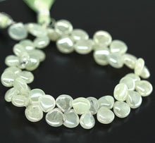 Load image into Gallery viewer, Natural Green Mystic Prehnite Smooth Heart Drop Gemstone Loose Beads 4&quot; 8mm 9mm - Jalvi &amp; Co.