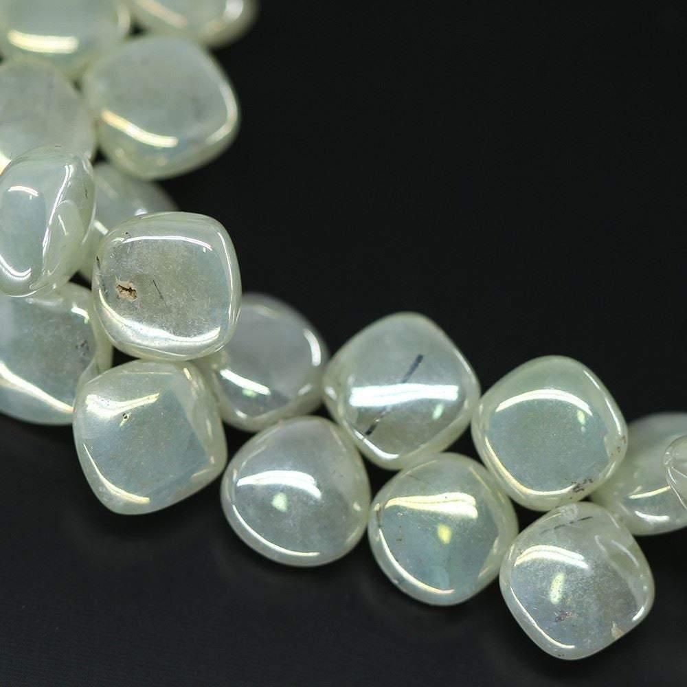 Natural Green Mystic Prehnite Smooth Square Cushion Loose Gemstone Beads 10mm 4" - Jalvi & Co.