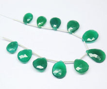 Load image into Gallery viewer, Natural Green Onyx Faceted Pear Drop Briolette Loose Beads Strand 7&quot; 20mm 15mm - Jalvi &amp; Co.