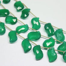 Load image into Gallery viewer, Natural Green Onyx Fancy Mango Shape Drop Briolette Gemstone Beads 8&quot; 15mm 20mm - Jalvi &amp; Co.