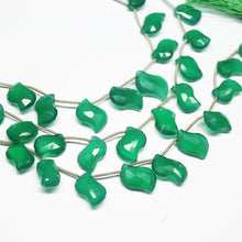 Load image into Gallery viewer, Natural Green Onyx Fancy Mango Shape Drop Briolette Gemstone Beads 8&quot; 15mm 20mm - Jalvi &amp; Co.