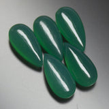 Natural Green Onyx Smooth Pear Drops Briolette Gemstone Beads - Stunning Elegant Pairs 10 matching pair, 15x8mm , 20 pieces