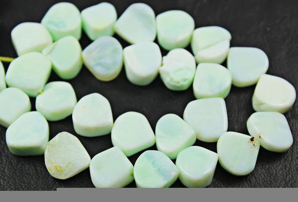 Natural Green Opal Smooth Heart Beads 8mm 10.5mm 13inches - Jalvi & Co.